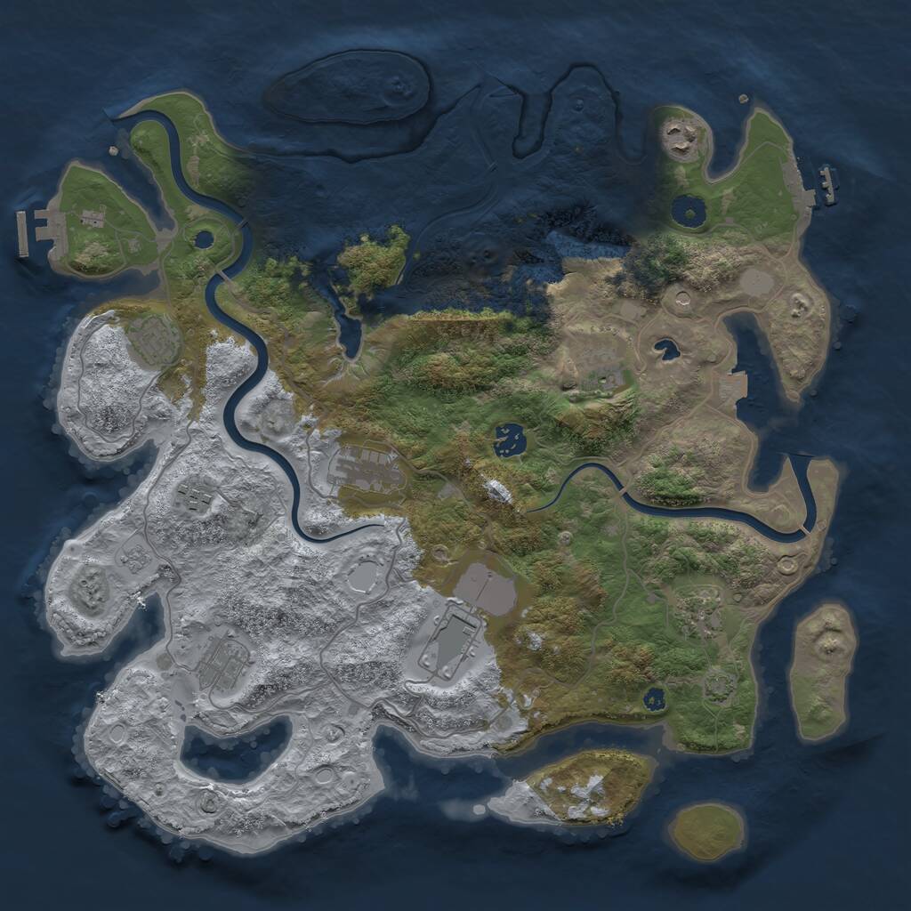 Rust Map: Procedural Map, Size: 4000, Seed: 738355309, 15 Monuments