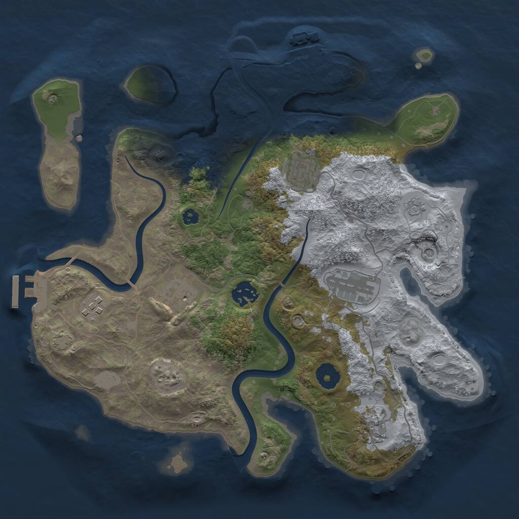Rust Map: Procedural Map, Size: 3200, Seed: 1184591789, 12 Monuments
