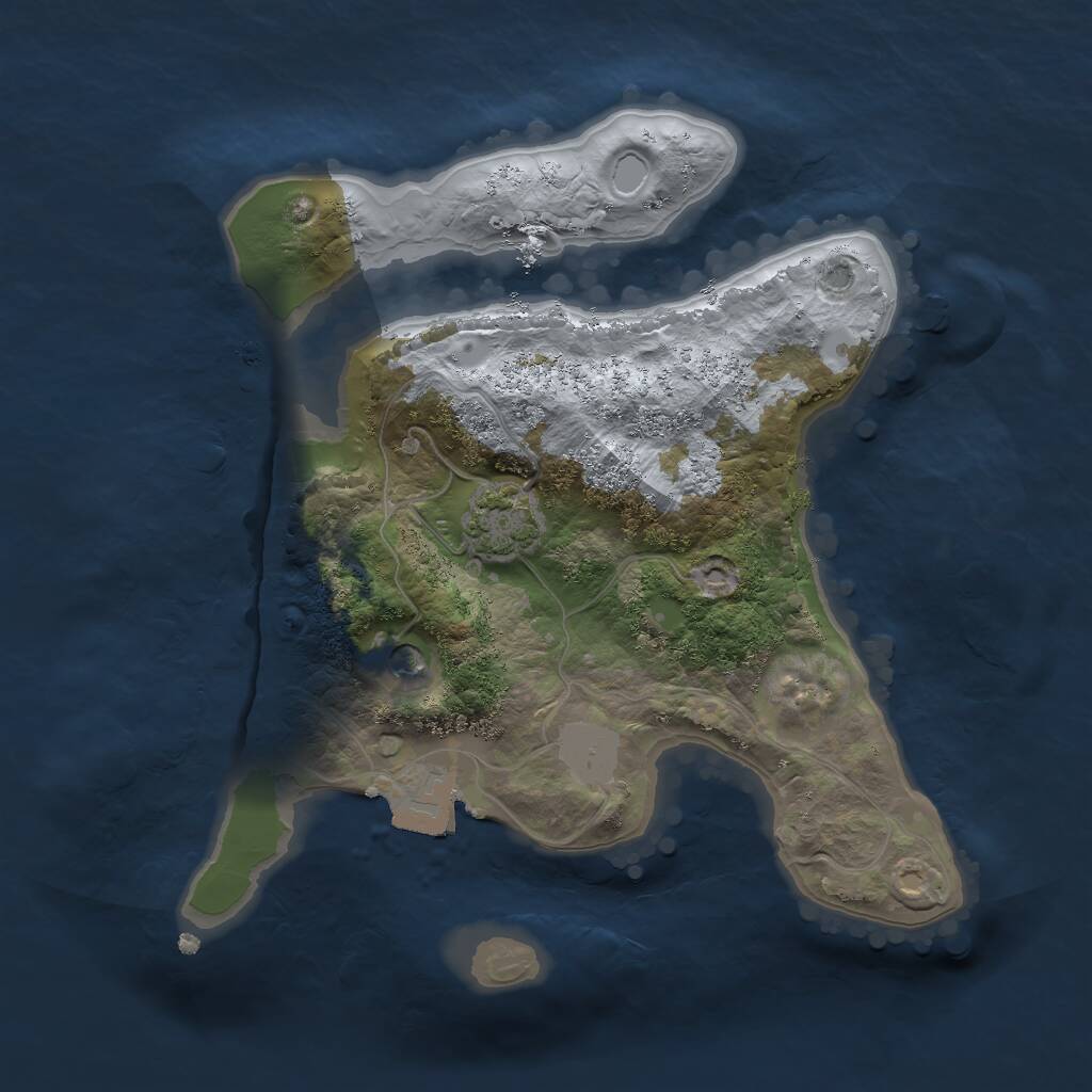Rust Map: Procedural Map, Size: 2000, Seed: 30041996, 3 Monuments