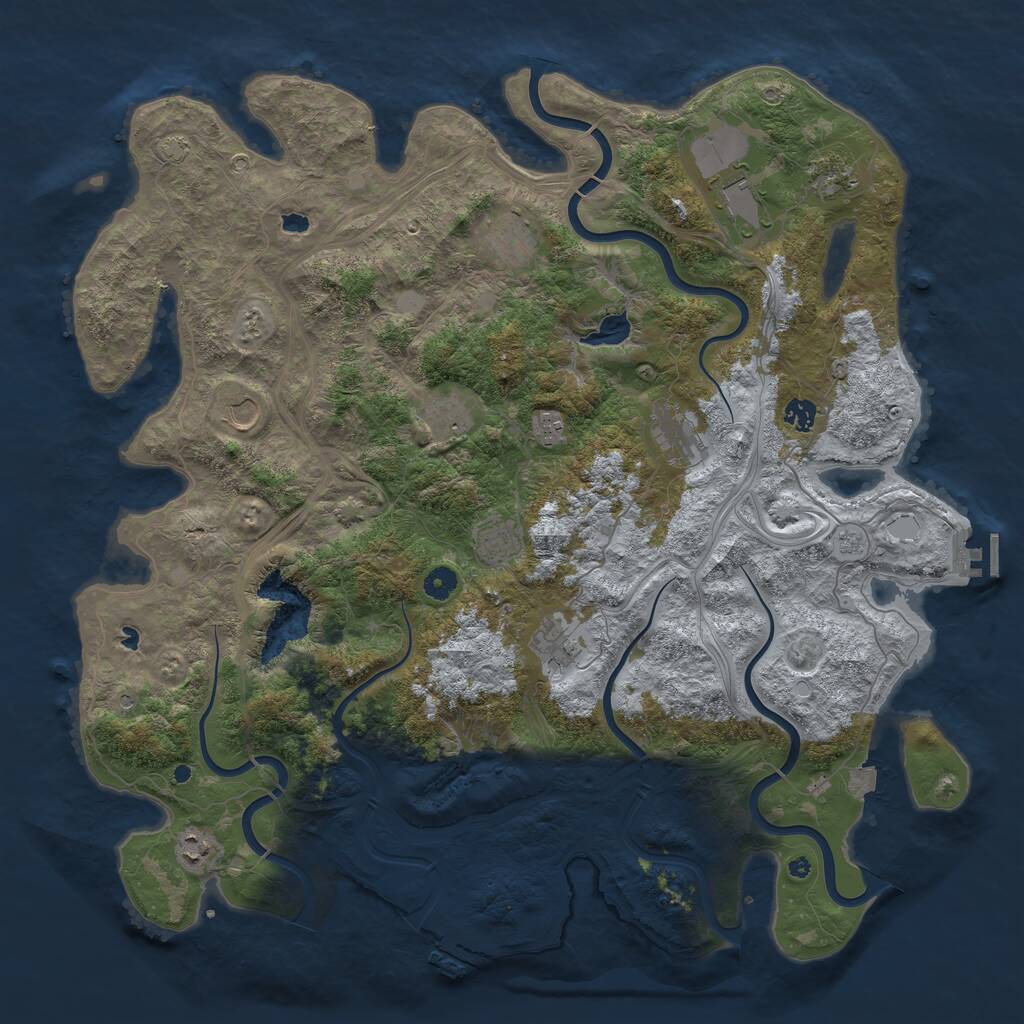 Rust Map: Procedural Map, Size: 4750, Seed: 2090761694, 17 Monuments