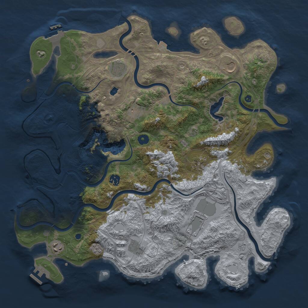 Rust Map: Procedural Map, Size: 4300, Seed: 1390567347, 15 Monuments