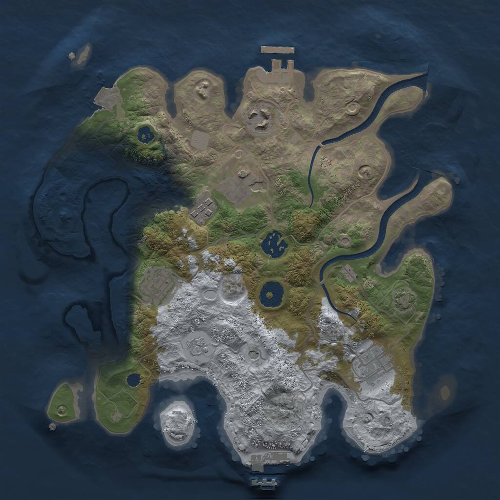 Rust Map: Procedural Map, Size: 3000, Seed: 1675436235, 12 Monuments