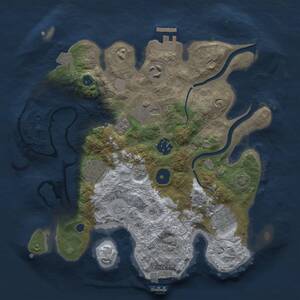 Thumbnail Rust Map: Procedural Map, Size: 3000, Seed: 1675436235, 14 Monuments