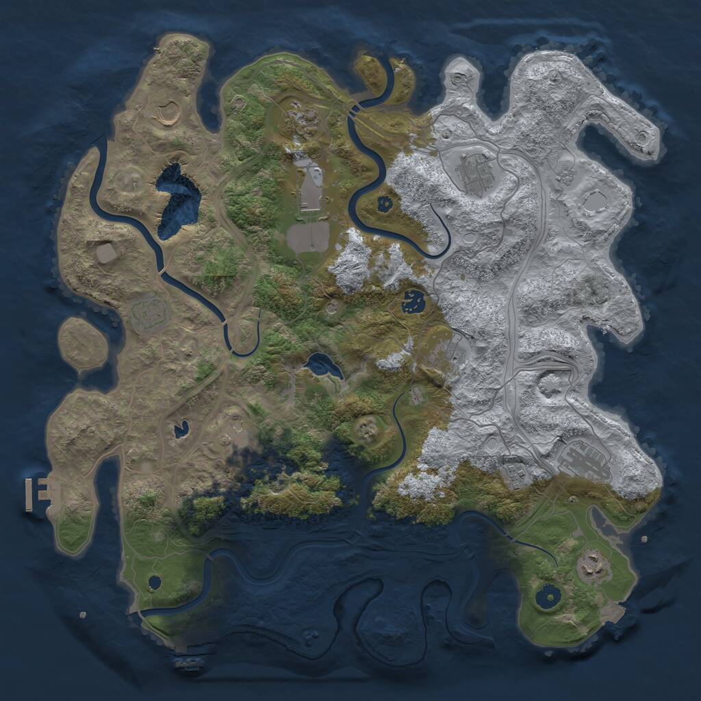 Rust Map: Procedural Map, Size: 4300, Seed: 314584029, 17 Monuments