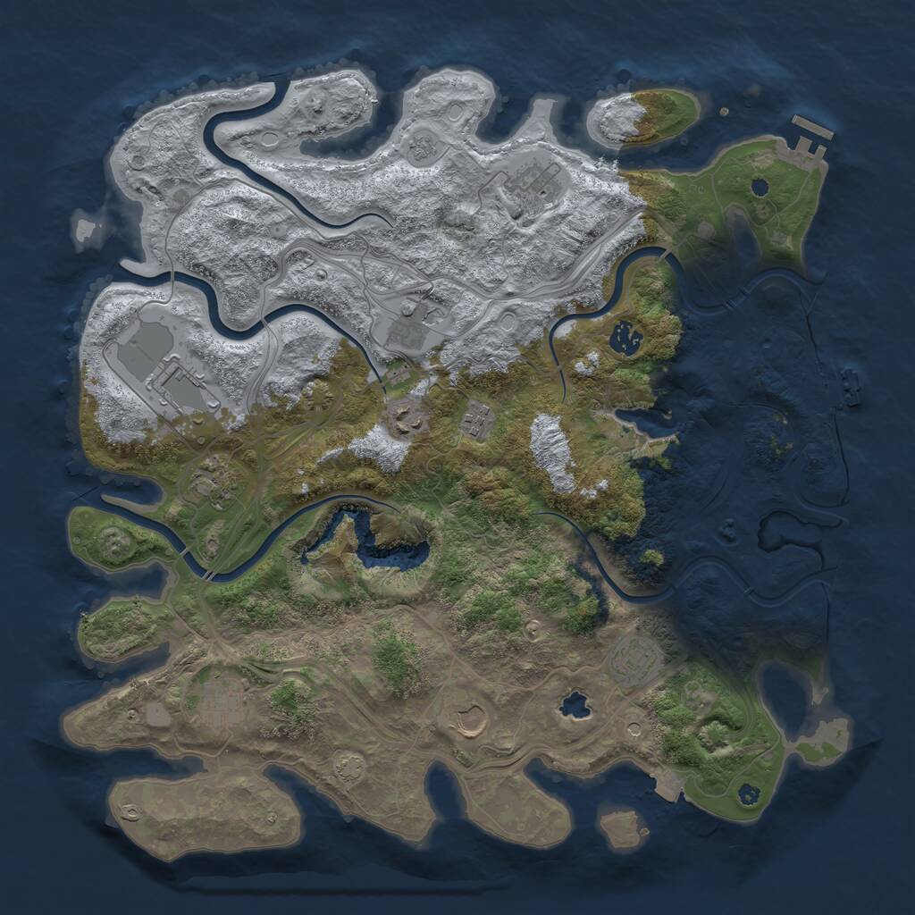Rust Map: Procedural Map, Size: 4250, Seed: 681922, 16 Monuments