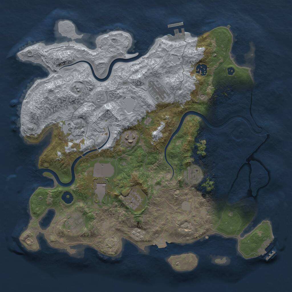 Rust Map: Procedural Map, Size: 3750, Seed: 5878234, 15 Monuments