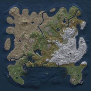Thumbnail Rust Map: Procedural Map, Size: 4500, Seed: 2080308784, 16 Monuments