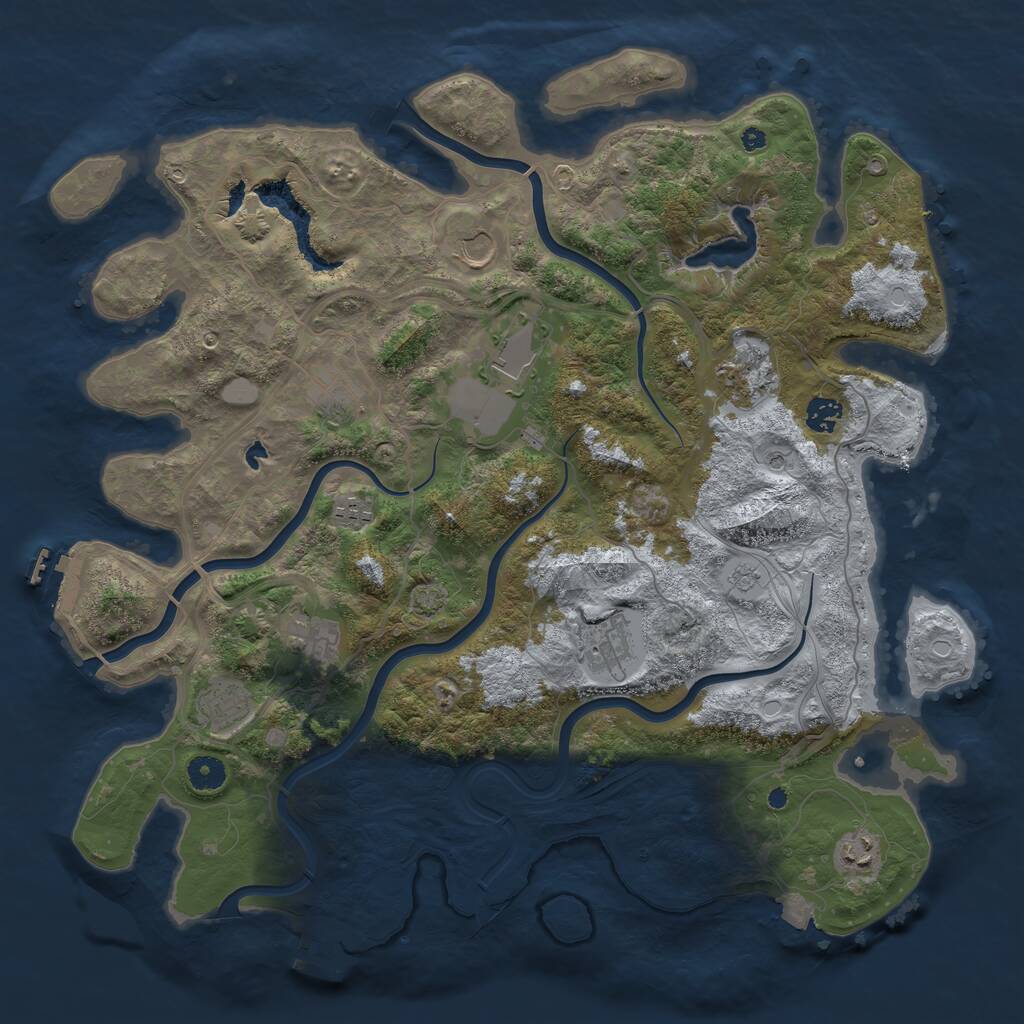 Rust Map: Procedural Map, Size: 4250, Seed: 863337627, 16 Monuments