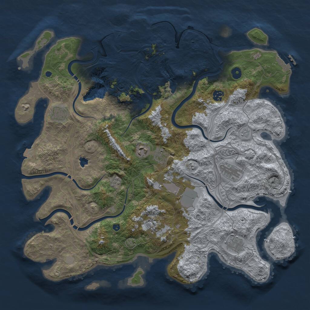 Rust Map: Procedural Map, Size: 4250, Seed: 1021671910, 15 Monuments