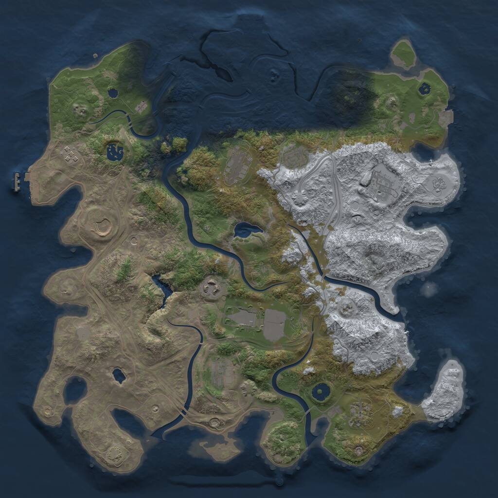 Rust Map: Procedural Map, Size: 4250, Seed: 633709597, 16 Monuments