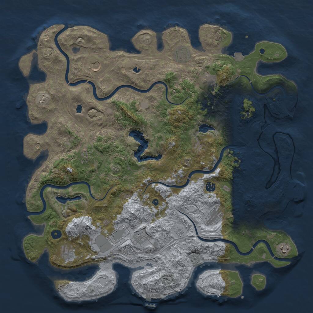 Rust Map: Procedural Map, Size: 4750, Seed: 404905632, 17 Monuments