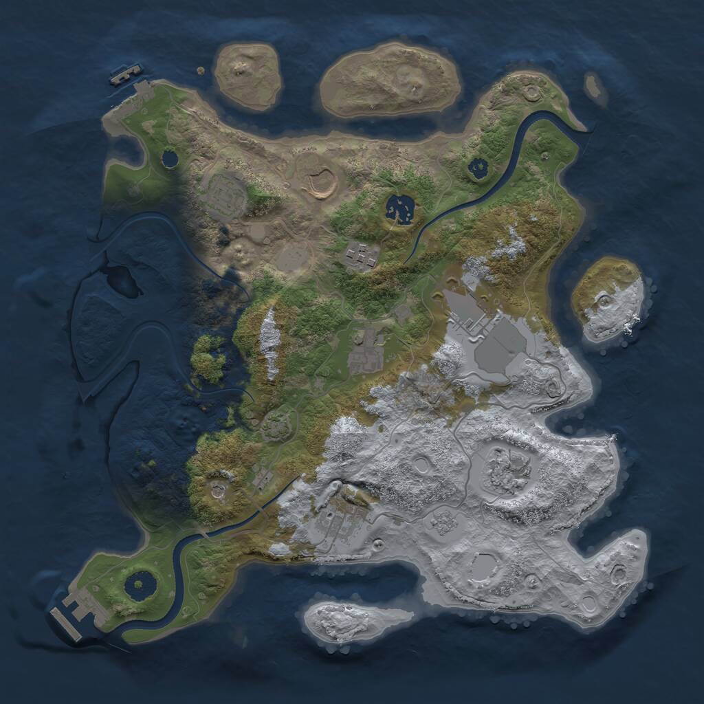 Rust Map: Procedural Map, Size: 3500, Seed: 3121337, 14 Monuments