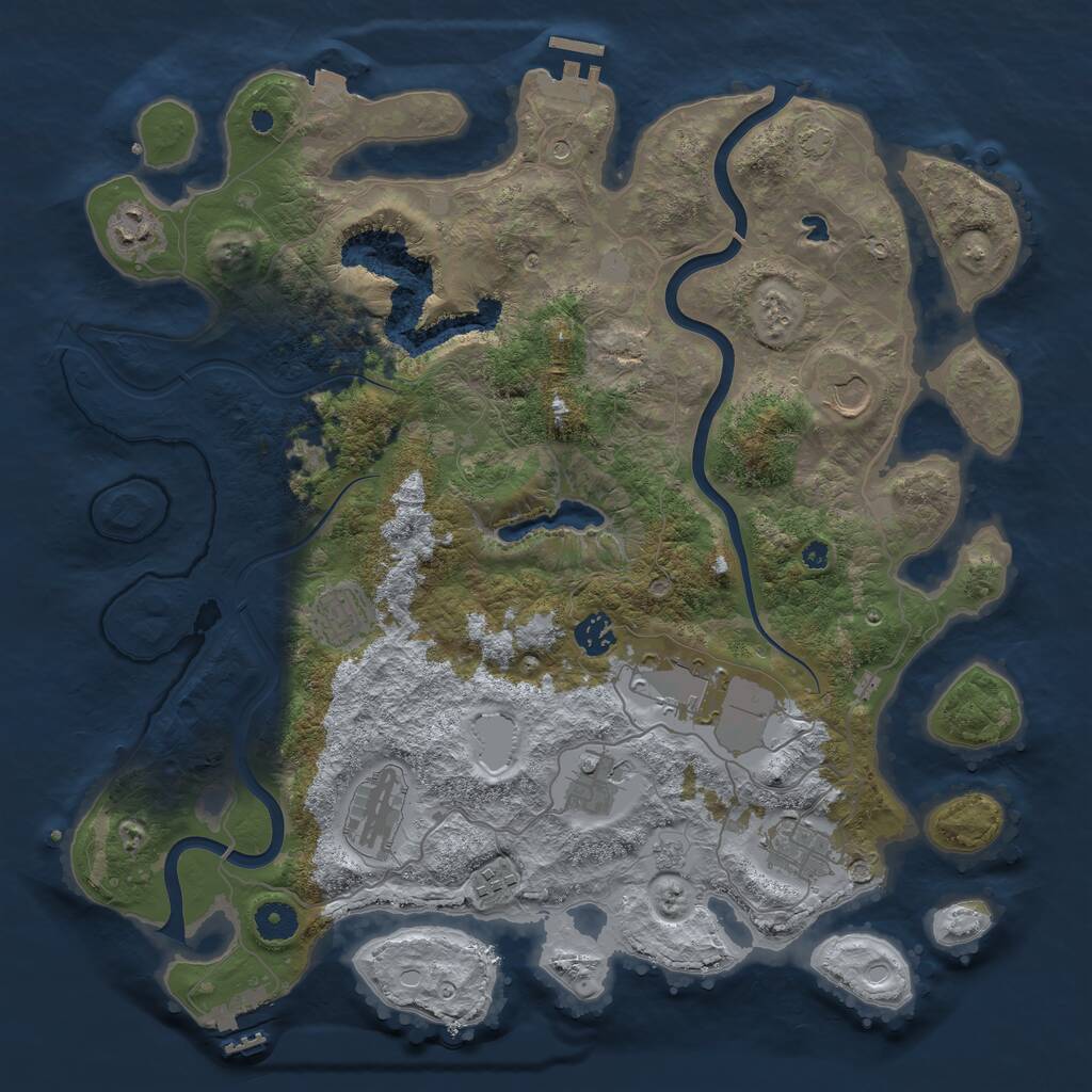Rust Map: Procedural Map, Size: 4000, Seed: 1997113063, 15 Monuments