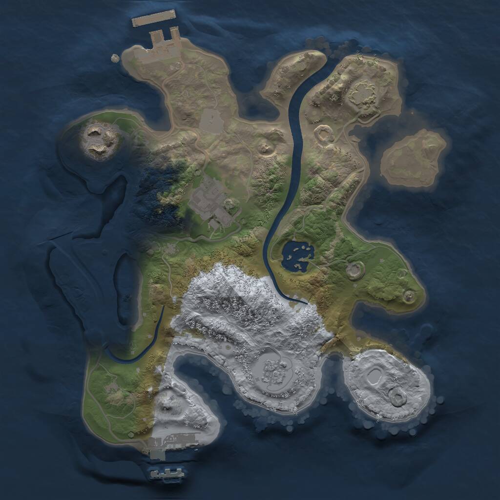 Rust Map: Procedural Map, Size: 2300, Seed: 1006653374, 8 Monuments