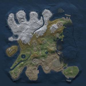 Thumbnail Rust Map: Procedural Map, Size: 3000, Seed: 1037419683, 10 Monuments