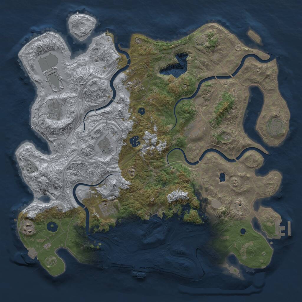 Rust Map: Procedural Map, Size: 4250, Seed: 1551877899, 16 Monuments