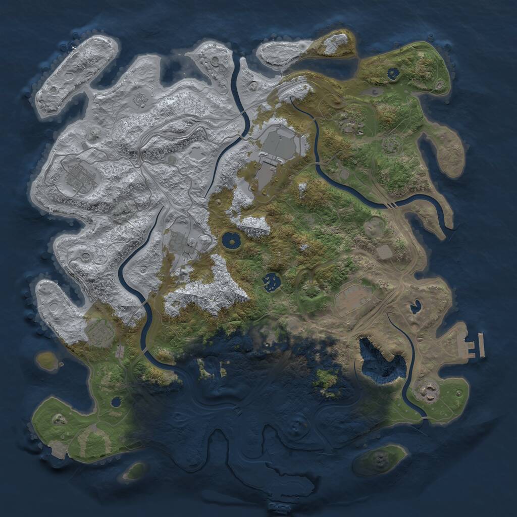 Rust Map: Procedural Map, Size: 4250, Seed: 1817781977, 16 Monuments