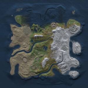 Thumbnail Rust Map: Procedural Map, Size: 3000, Seed: 1490551818, 12 Monuments
