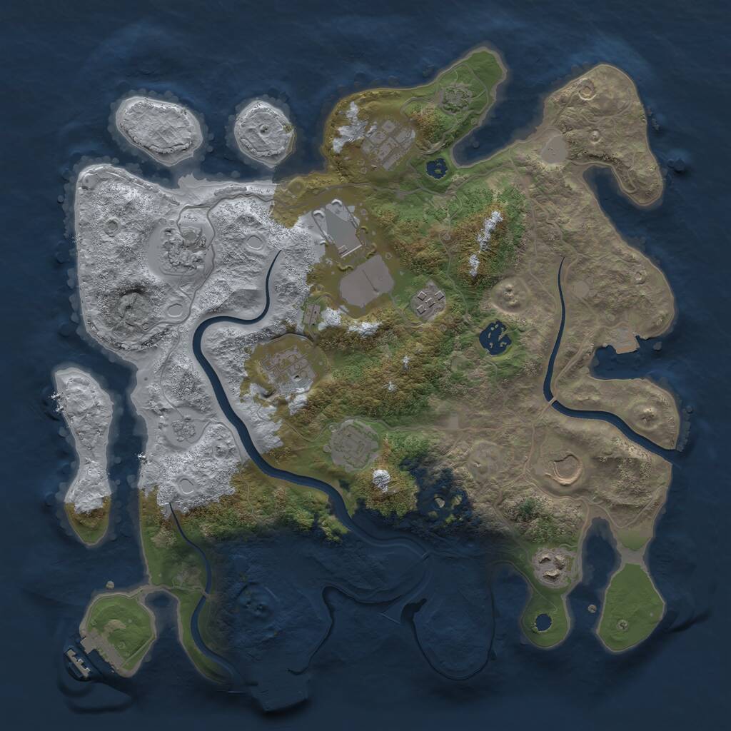 Rust Map: Procedural Map, Size: 3550, Seed: 627467674, 15 Monuments