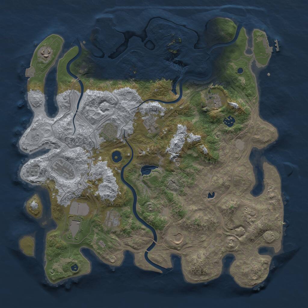 Rust Map: Procedural Map, Size: 4250, Seed: 1868906670, 17 Monuments