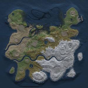 Thumbnail Rust Map: Procedural Map, Size: 3500, Seed: 1012805072, 13 Monuments