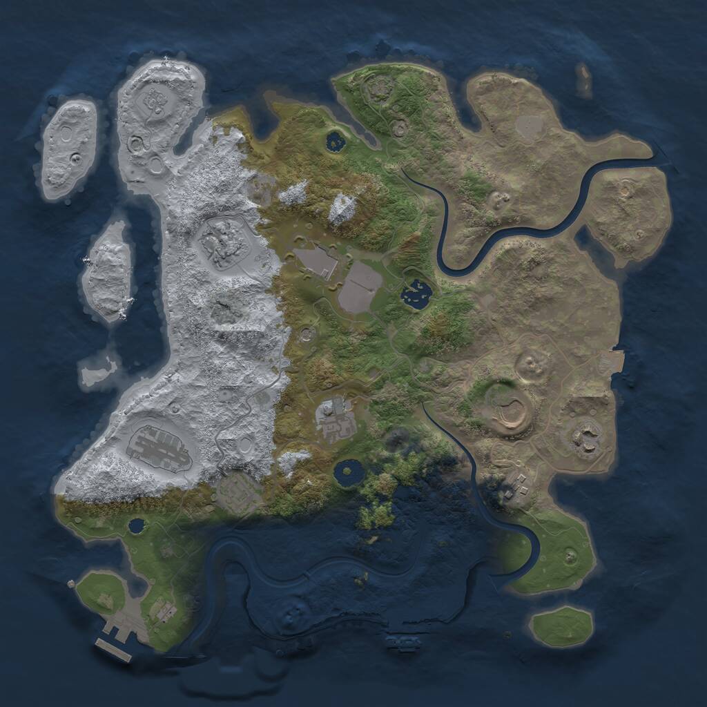Rust Map: Procedural Map, Size: 3700, Seed: 1524029929, 15 Monuments