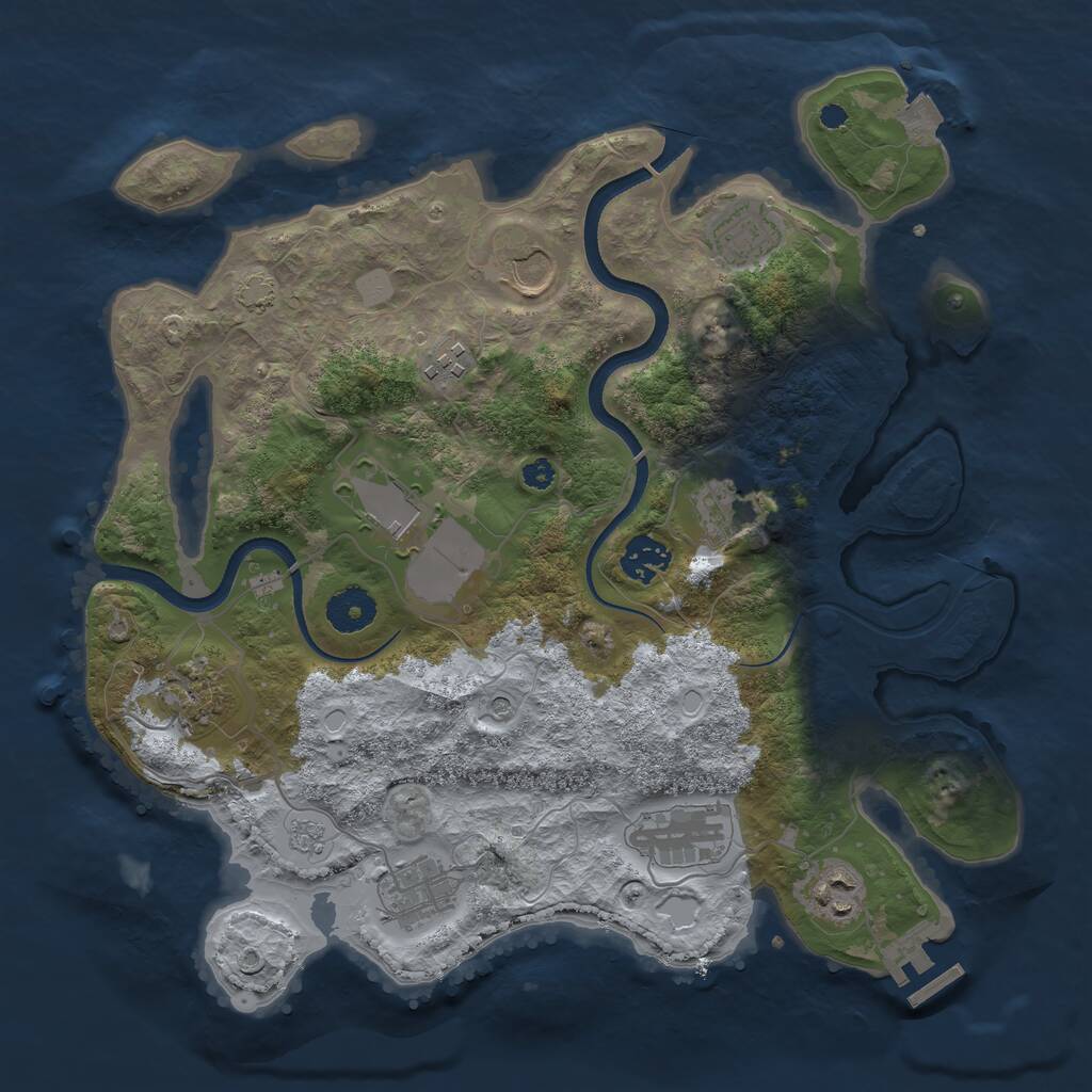 Rust Map: Procedural Map, Size: 3500, Seed: 461063968, 15 Monuments