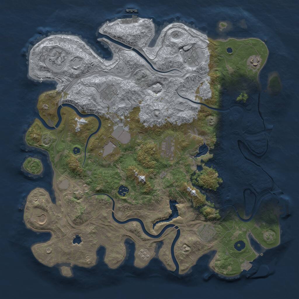 Rust Map: Procedural Map, Size: 4250, Seed: 996552883, 16 Monuments