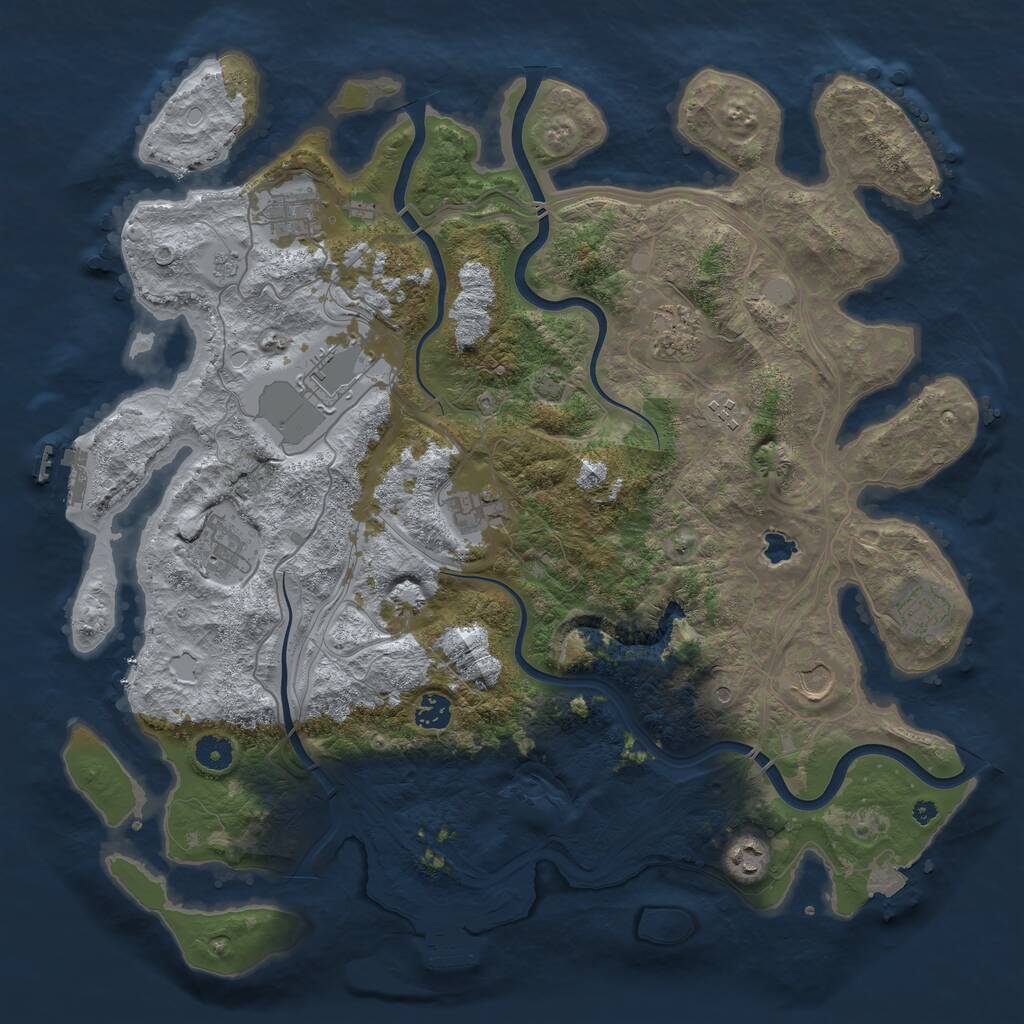 Rust Map: Procedural Map, Size: 4250, Seed: 201011348, 16 Monuments