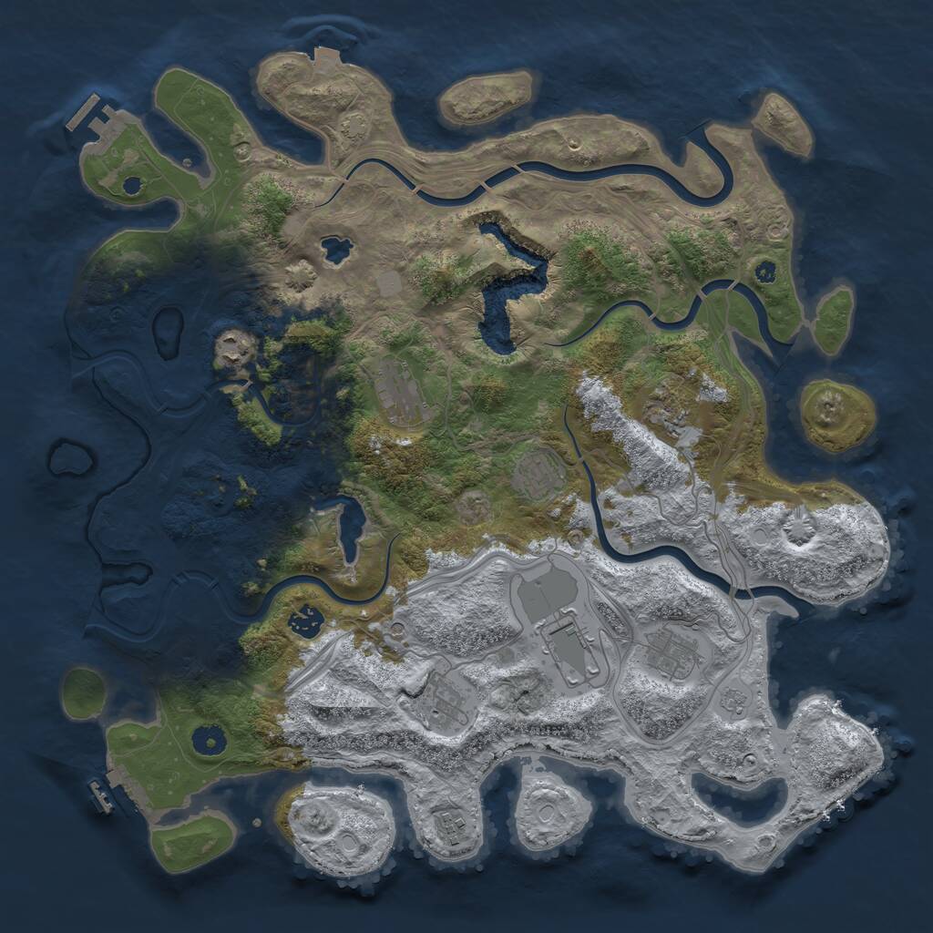 Rust Map: Procedural Map, Size: 4250, Seed: 58744231, 15 Monuments