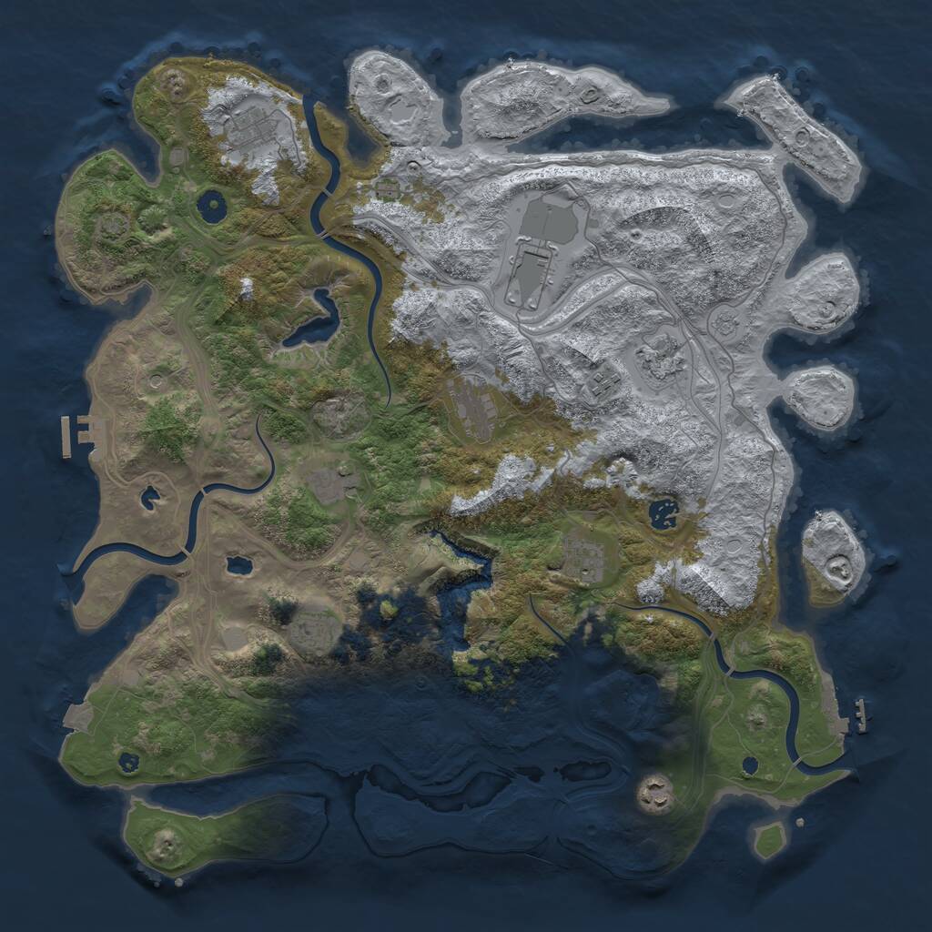 Rust Map: Procedural Map, Size: 4500, Seed: 194588, 16 Monuments