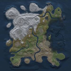 Thumbnail Rust Map: Procedural Map, Size: 3500, Seed: 404675089, 14 Monuments