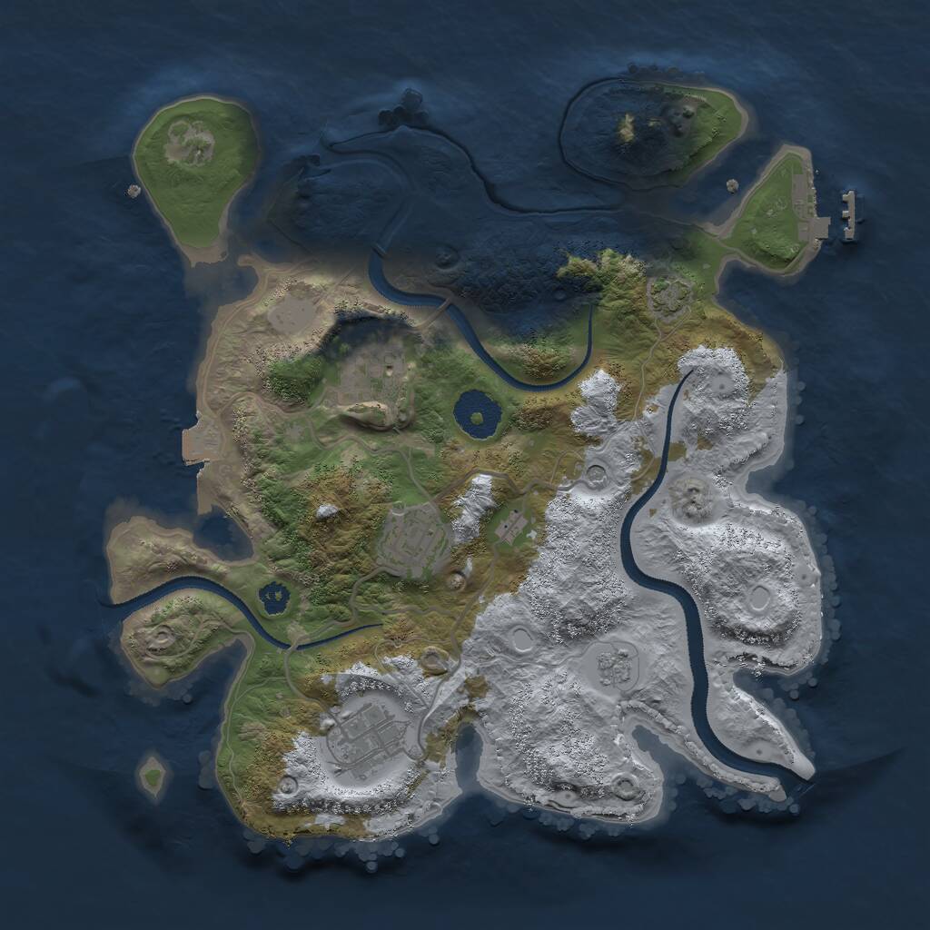Rust Map: Procedural Map, Size: 3000, Seed: 86436, 8 Monuments