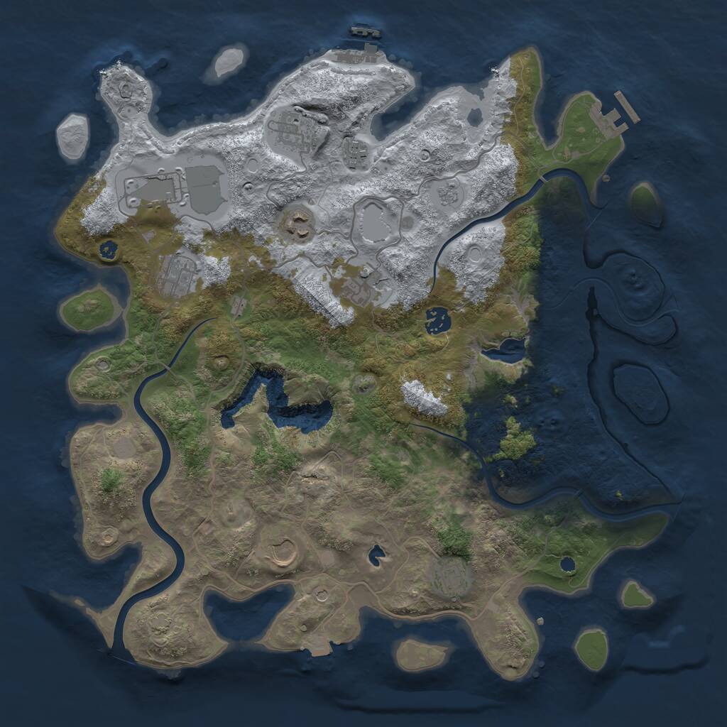 Rust Map: Procedural Map, Size: 4000, Seed: 6332, 15 Monuments