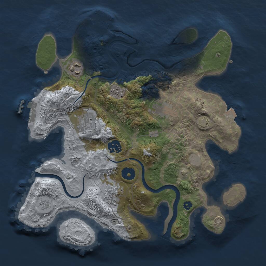 Rust Map: Procedural Map, Size: 3000, Seed: 30072026, 11 Monuments