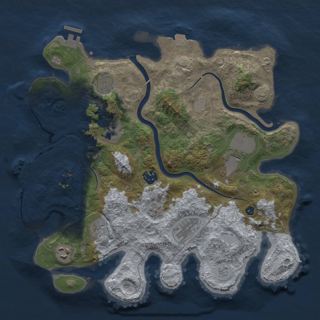 Rust Map: Procedural Map, Size: 3500, Seed: 11522933, 14 Monuments