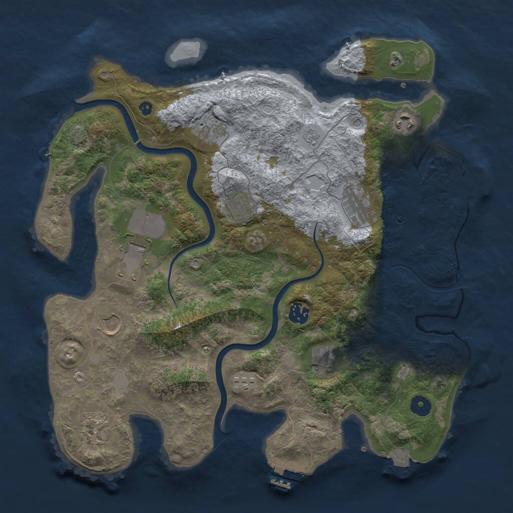 Rust Map: Procedural Map, Size: 3750, Seed: 1785430538, 16 Monuments