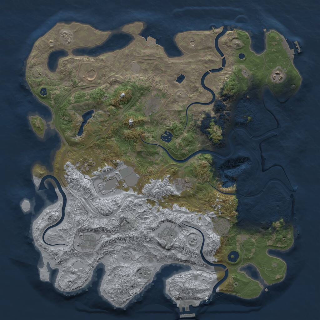 Rust Map: Procedural Map, Size: 4250, Seed: 1490908248, 17 Monuments