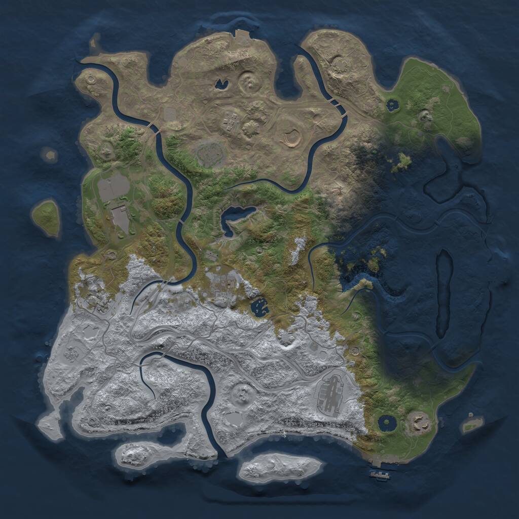 Rust Map: Procedural Map, Size: 4300, Seed: 688258136, 15 Monuments