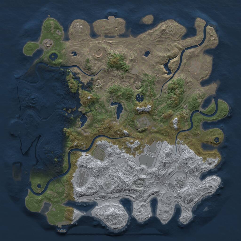 Rust Map: Procedural Map, Size: 4500, Seed: 1008722015, 16 Monuments