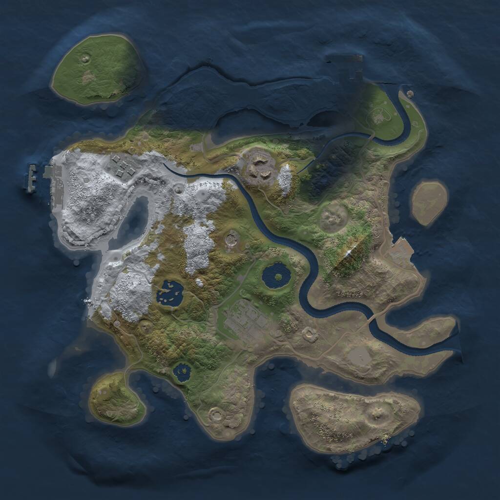 Rust Map: Procedural Map, Size: 2800, Seed: 1107661073, 8 Monuments