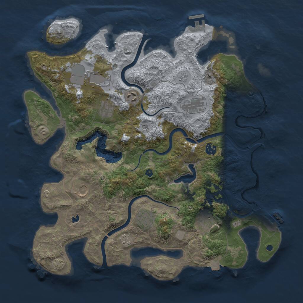 Rust Map: Procedural Map, Size: 4000, Seed: 888673253, 15 Monuments