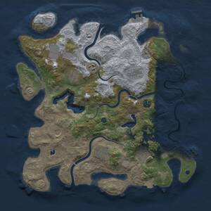 Thumbnail Rust Map: Procedural Map, Size: 4000, Seed: 888673253, 15 Monuments