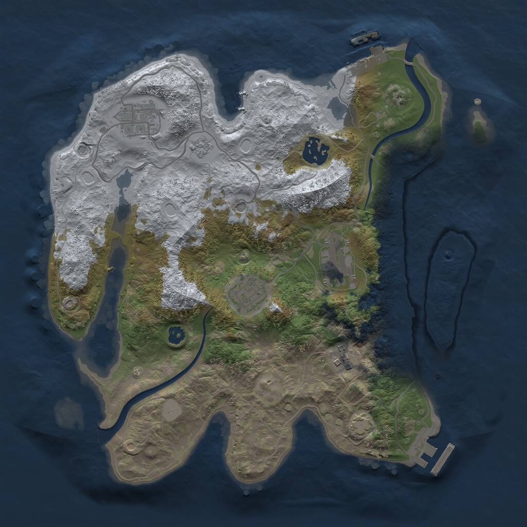 Rust Map: Procedural Map, Size: 3000, Seed: 980898696, 11 Monuments