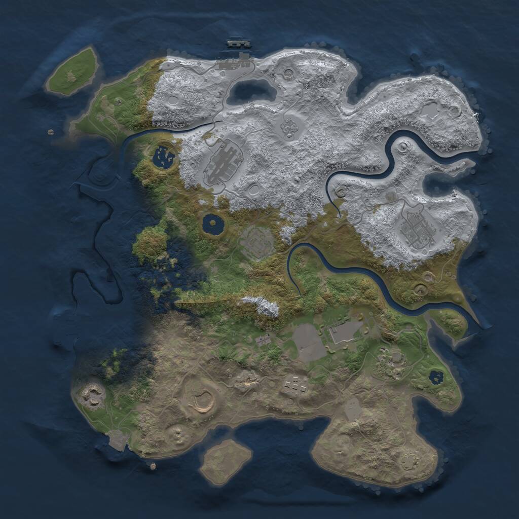 Rust Map: Procedural Map, Size: 3600, Seed: 1512164414, 15 Monuments