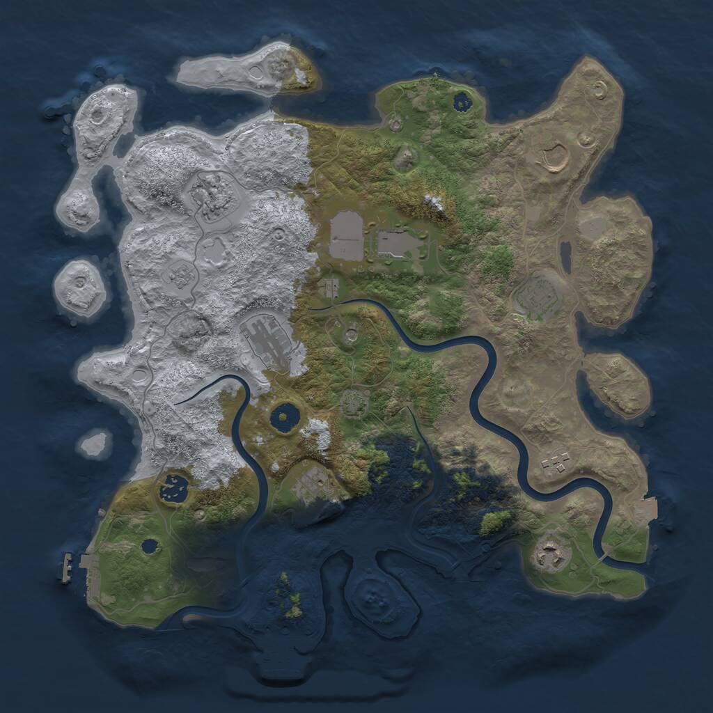 Rust Map: Procedural Map, Size: 3750, Seed: 149592, 15 Monuments