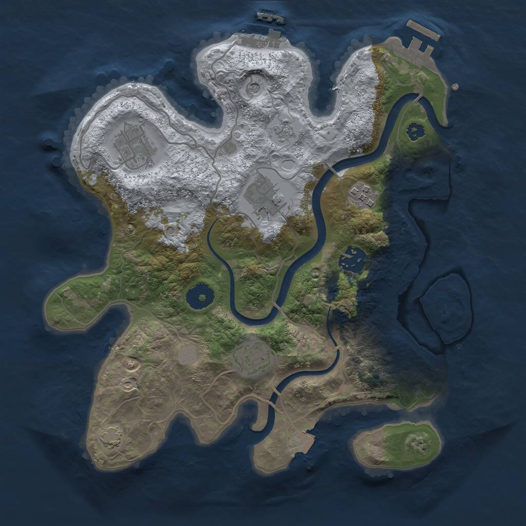 Rust Map: Procedural Map, Size: 3000, Seed: 479519256, 11 Monuments