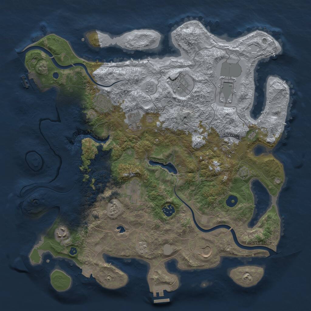 Rust Map: Procedural Map, Size: 4000, Seed: 1790708427, 16 Monuments