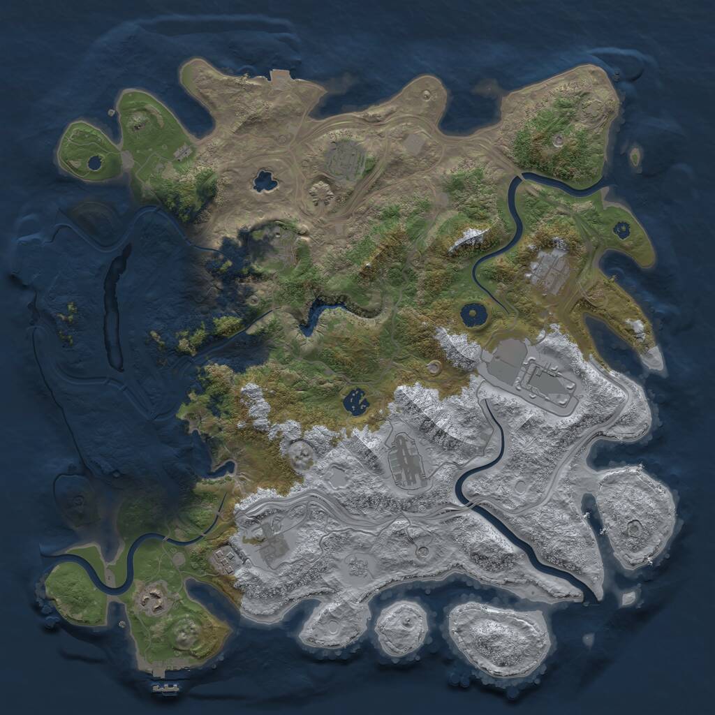 Rust Map: Procedural Map, Size: 4250, Seed: 320545, 15 Monuments
