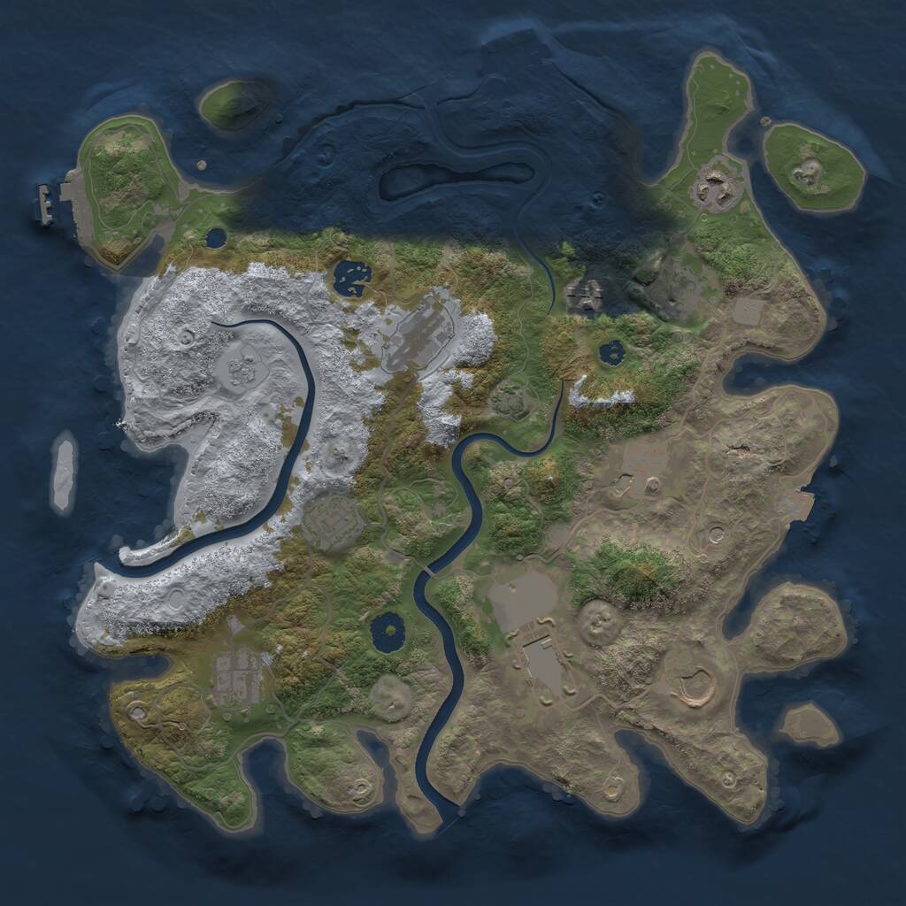 Rust Map: Procedural Map, Size: 3600, Seed: 440623, 16 Monuments